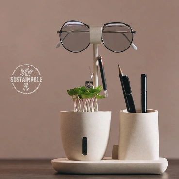 Personalised Sustainable Multi-Functional Desk Organizer with Pen Holder